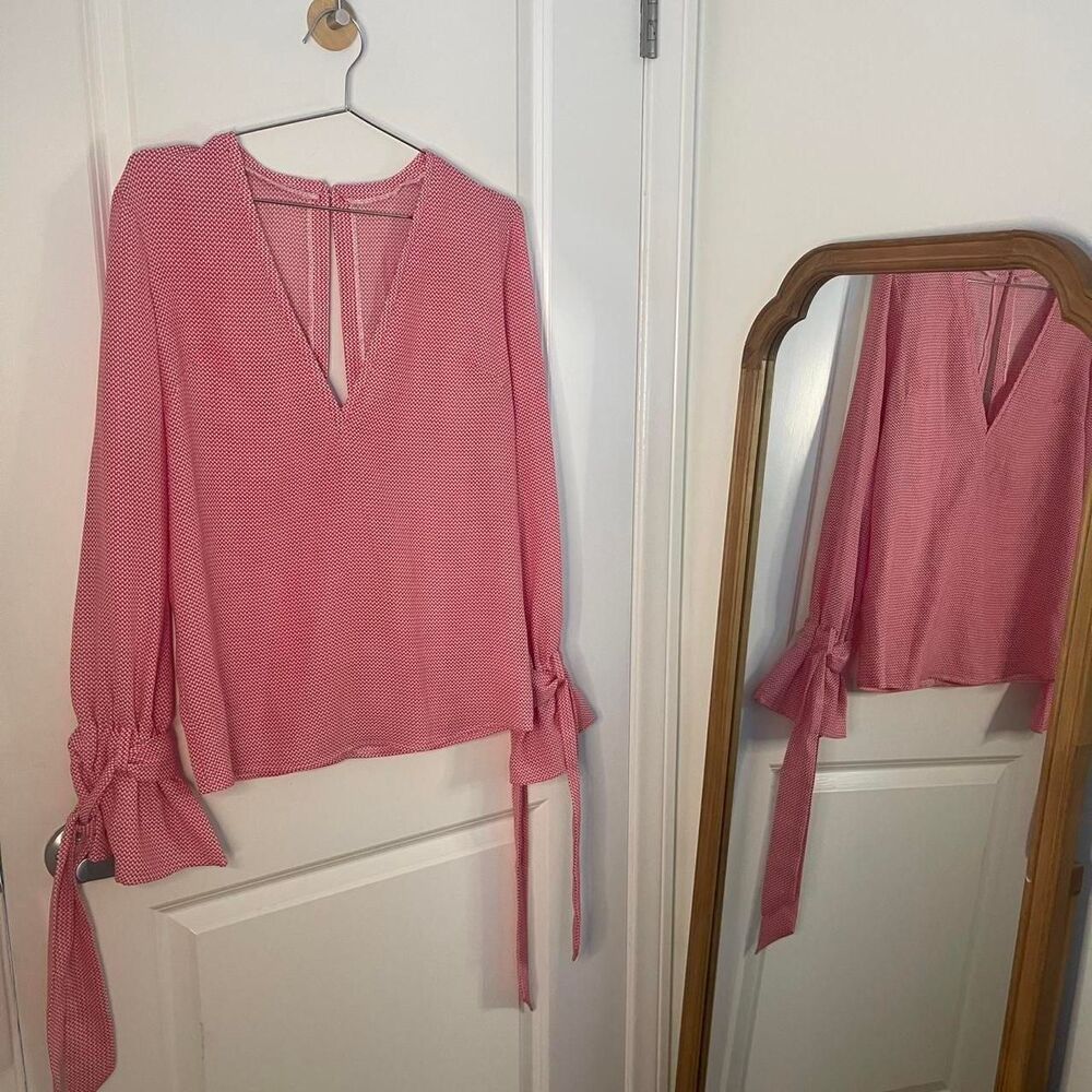 C/MEO Collective Pink tie sleeve blouse